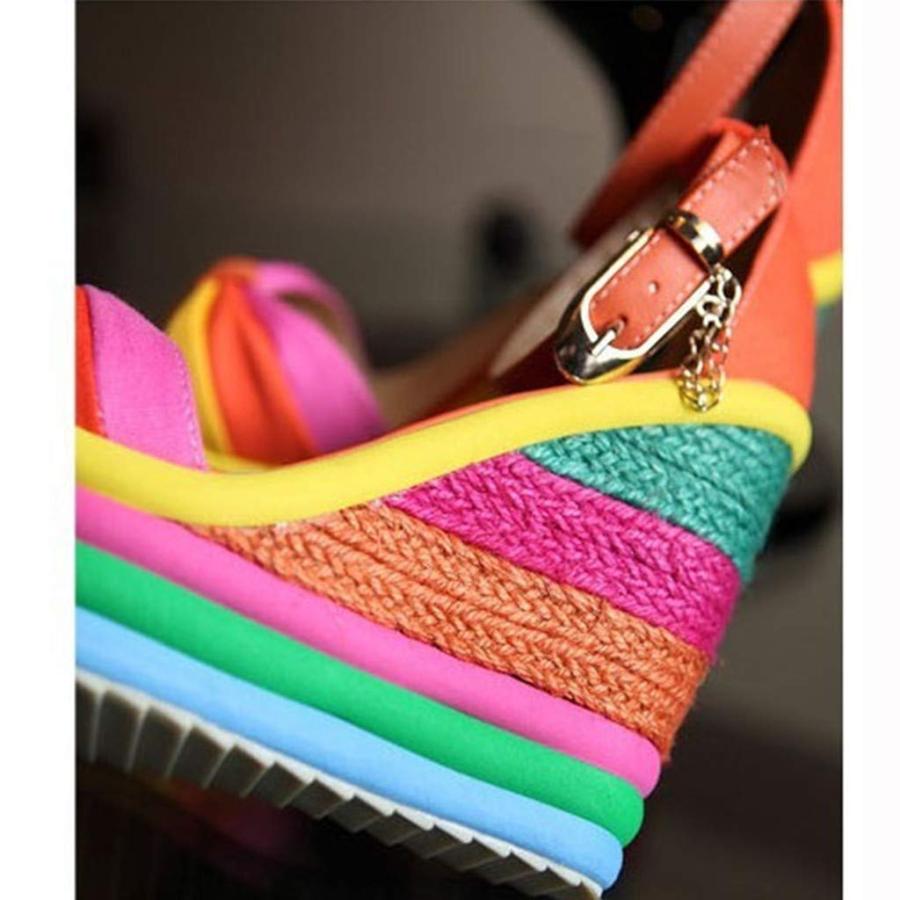 【並行輸入品】Womens Slippers Sandals Cork Footbed Comfortable Wedge Sandals Sの画像