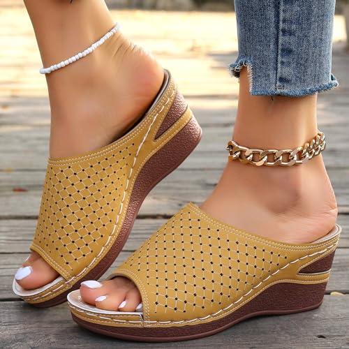【並行輸入品】Tan Sandals For Womens Sandals With Arch Support Dressy Womens W_7
