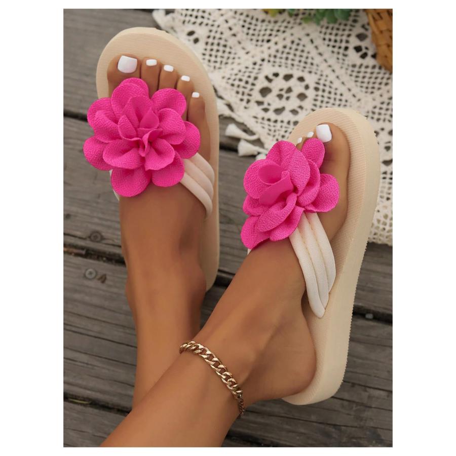 【並行輸入品】Verdusa Women's Flower Open Toe Flip Flops Thong Sandals Summer_3