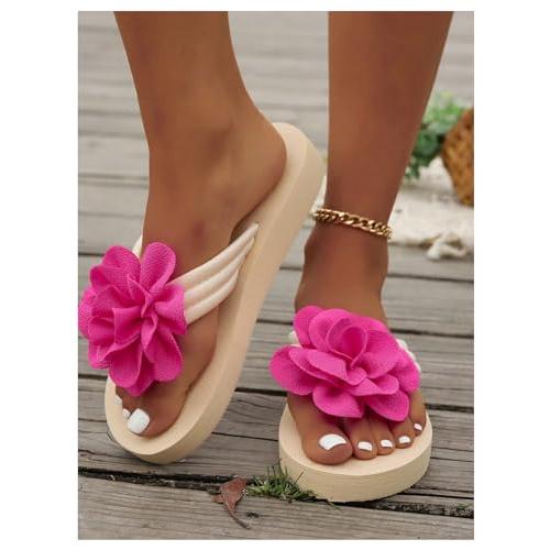 【並行輸入品】Verdusa Women's Flower Open Toe Flip Flops Thong Sandals Summer_7