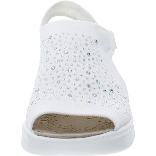 並行輸入品】BZees Womens Star Bright Metallic Wedge Sandals White