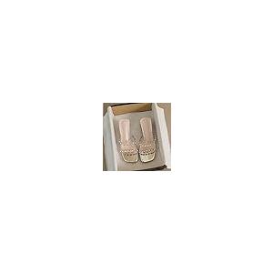 【並行輸入品】Ephirebra Women's Rhinestone Transparent Chunky Heel Sandals Sliの画像