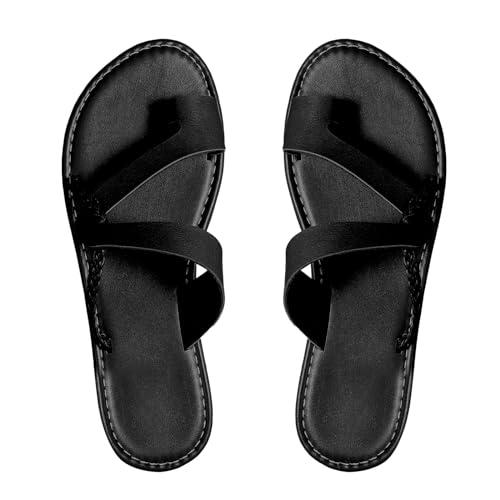 【並行輸入品】snOSUok Women's Summer Toe Set Flat Heel Strap Large Cool Slippeの画像
