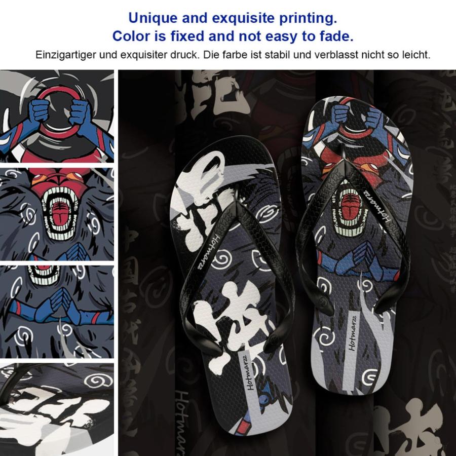 【並行輸入品】CHUIKUAJ 2 Pairs of Flip flops for Men, Beach Thong with Trendyの画像