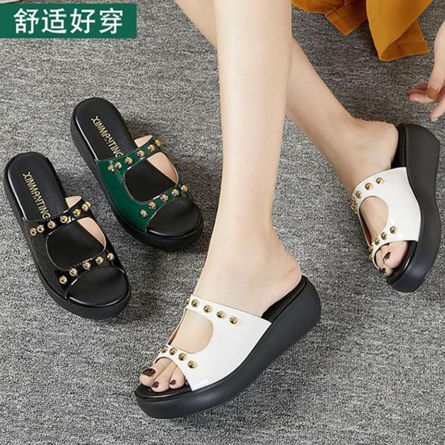 【並行輸入品】BOHENAILV Wedge Sandals Women Hollow Open Toe Platform Sandals Wの画像
