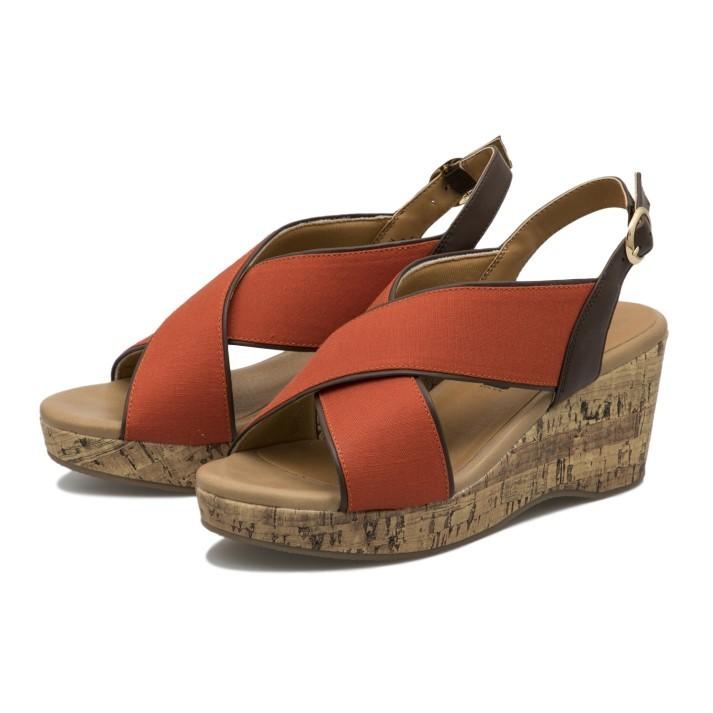 レディース Nuovo ヌオーヴォ サンダル Cross Wedge 6 5 クロス ウェッジ 6 5cm Ne Dk Orange Abc Mart Paypayモール店 通販 Paypayモール