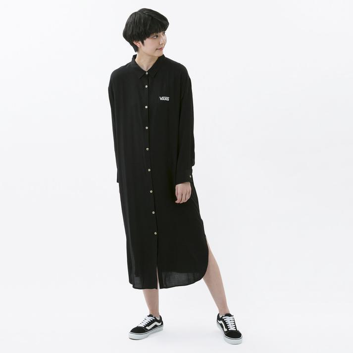 Vans ヴァンズ W Shirt Long Onepiece ワンピース 121r310 Black Abc Mart Paypayモール店 通販 Paypayモール