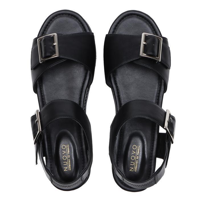 レディース Nuovo ヌオーヴォ Belt W Wdg Snd4 ベルトダブルウエッジサンダル４ Nc Black Abc Mart Paypayモール店 通販 Paypayモール