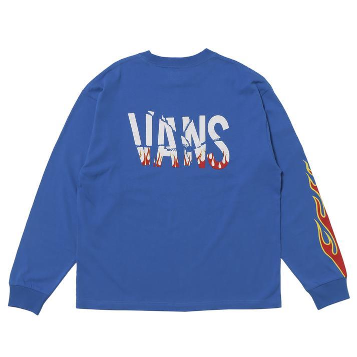 （美品お得2枚セット）VANS ファイアデザインロングスリーブTシャツ VANS（ヴァンズ） M Flames Punk Logo L TEE ロングスリーブ