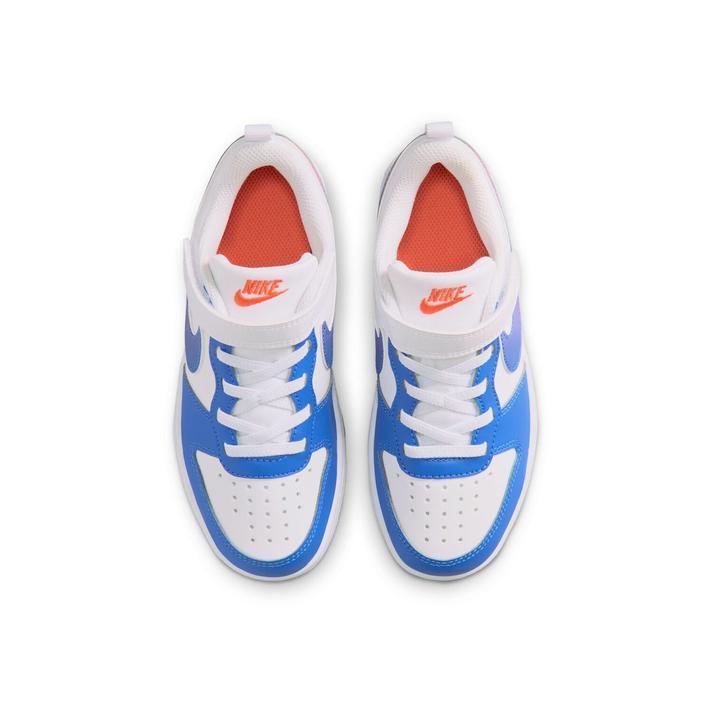 キッズ NIKE ナイキ 17-22(H) COURT BOROUGH LOW B コート バーロウ LOW LOW BBALL PS KIR5463 101WHITE/BLUCRYの画像