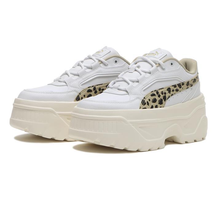 PUMA 厚底スニーカー カルメン X-TRA ホワイト ゴールド PUMA（プーマ） レディース KARMEN X-TRA LEO カルメン X-TRA レオ