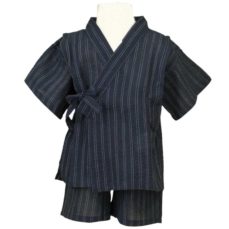 ゆうメール 送料無料  甚平 ベビー 男の子 綿100％ しじら織 浴衣 上下セット 祭り 花火 暑さ対策 ボーイズ 男児 ネイビー-A柄(全2色)80cm 90cm 95cm |  | 02