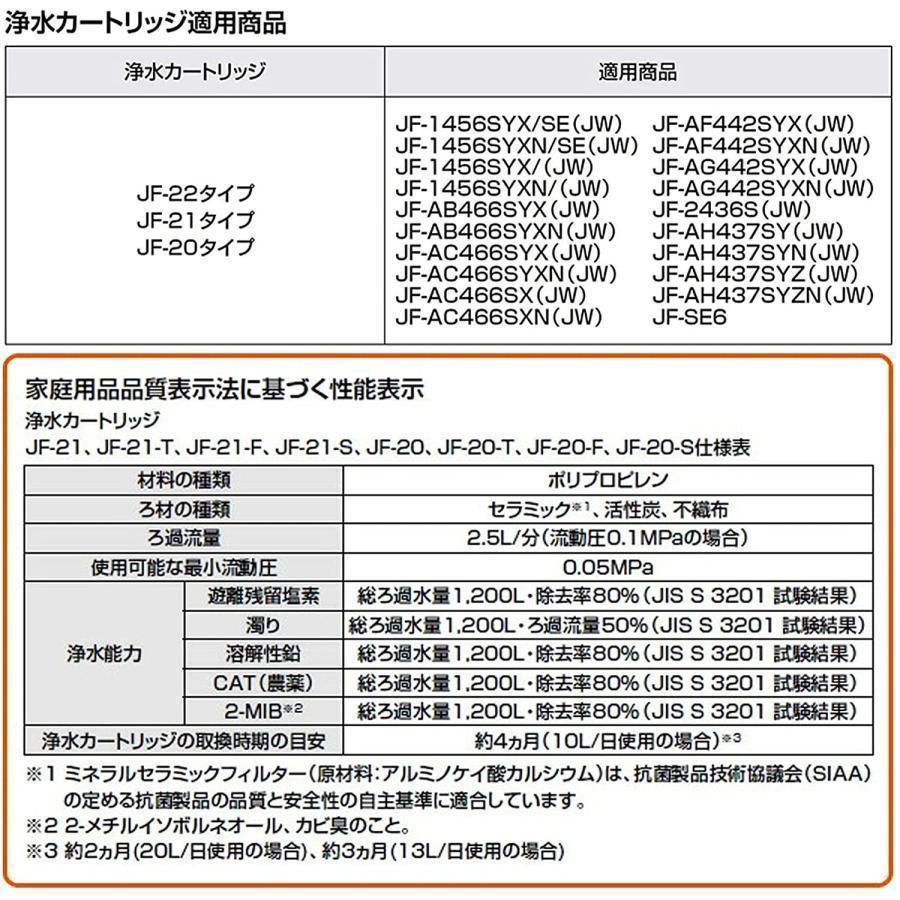 LIXIL INAX JF-21-T オールインワン浄水栓交換用カートリッジ リクシル イナックス 標準タイプ（5物質）JF-21×3個入り｜abc-store｜05