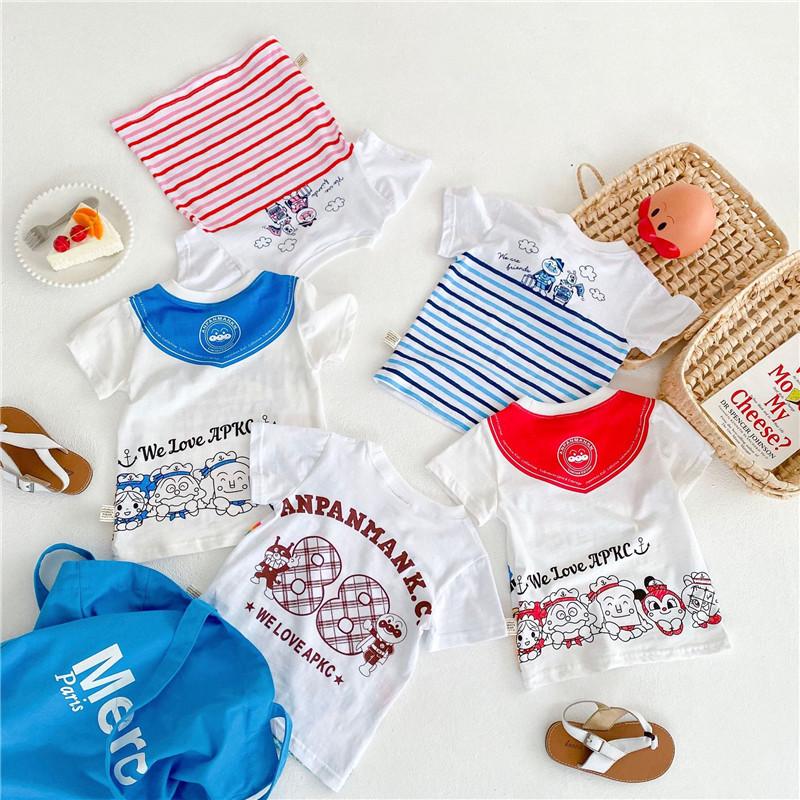 祝日 Tシャツ アンパンマン 服 半袖 安い ボーダー ベビー服 トップス 女の子 男の子 新生児 可愛い キッズ 春夏秋 キャラクタ 子供服 Aynaelda Com