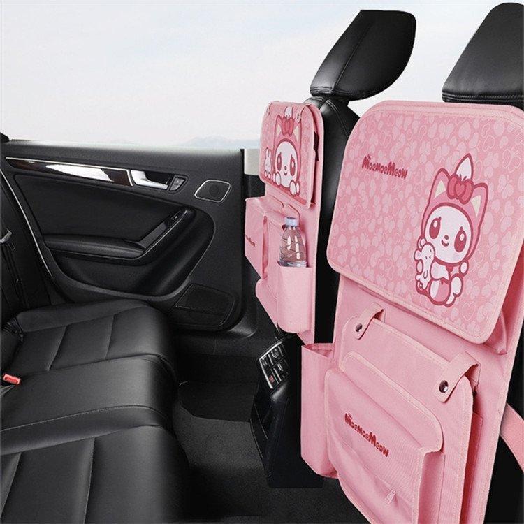 バックシート 収納 ポケット 多機能 テーブル付き ドリンクホルダー 車 車載用 後部座席収納 車載ポケット カーアクセサリー 小物入れ 大容量 可愛い 車用品 収納用品 カラー タイプaブラック猫 Royaldiamondlabradoodles Com