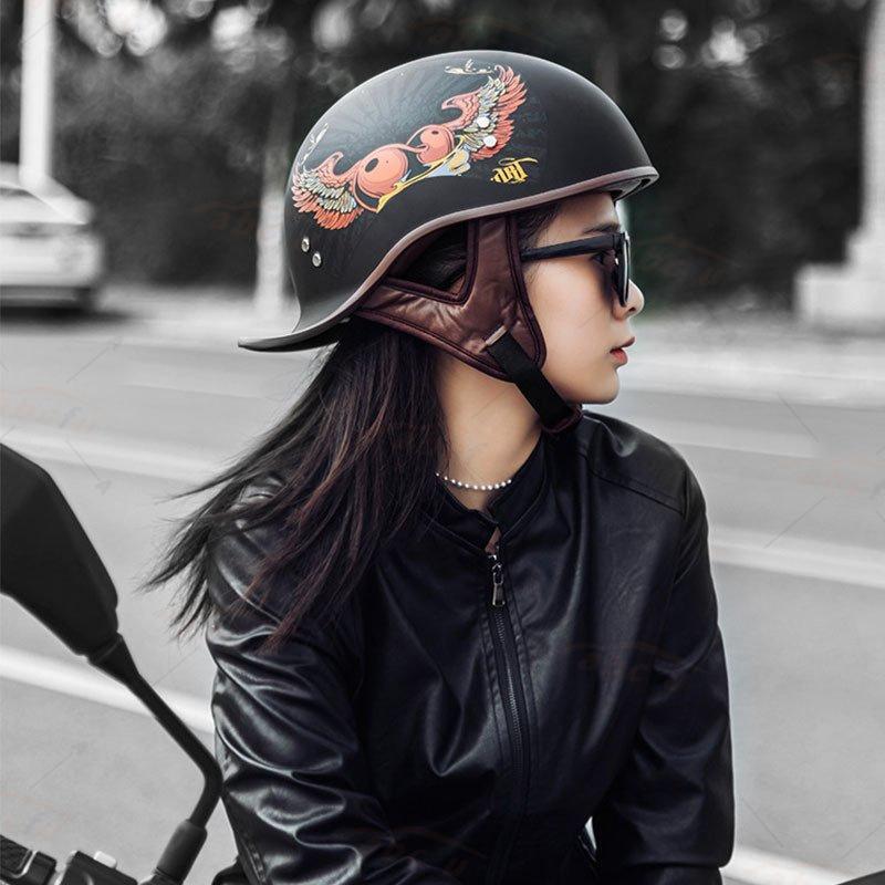 往復送料無料 ヘルメット バイク用 半キャップ ジ 半帽 ビンテージヘルメット バイク ハーフ シールド付き オートバイ レーシング かっこいい 軽量 Aynaelda Com