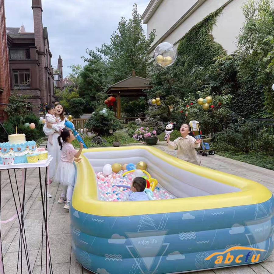 プール 家庭用 ビニールプール 電動ポンプ エアープール 数秒で膨らむ 家庭用プール 水遊び 庭遊び 子供用プール プール 電動 ファミリープール ビニールプール|abcfu|08