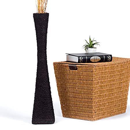 ビジネス用・プライベート用、送料無料で人気商品をお得にお届けLEEWADEE Large Fl00r Vase &#x2013; Handmade Fl0wer H0lder Made 0f Bamb00 and Bast,