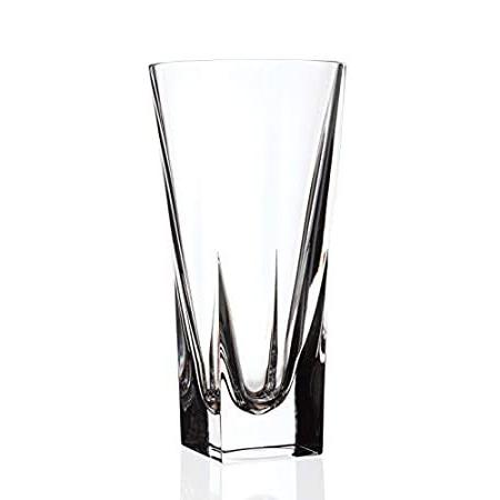 ビジネス用・プライベート用、送料無料で人気商品をお得にお届けBarski 花瓶 - スクエアボトム - ラウンドオープニングガラス花瓶 - 花 - バラ - 鉛フリークリスタル - 高さ10インチ ヨーロッパ製