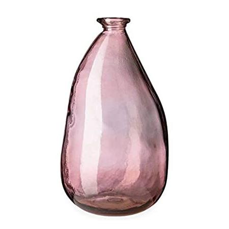 ビジネス用・プライベート用、送料無料で人気商品をお得にお届けVivaterra 長方形リサイクルガラスバルーン花瓶 - 高さ14インチ x 直径8.25インチ ピンク