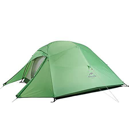 最安挑戦！ ハイキング キャンプ 軽量 テント 3人用 ダブルレイヤー クラウドアップ Naturehike バックパッキングテント ポリエ (グリーン-210T その他周辺機器