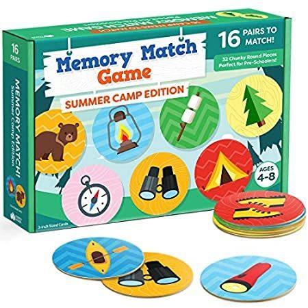 喜ばれる誕生日プレゼント おそろいのメモリーゲーム 子供用 - 32枚 サマーキャンプ集中メモリーカードゲーム 子供用 - 就学前幼児用メモリーゲーム 3-5 3 4 5歳以上 ボードゲーム