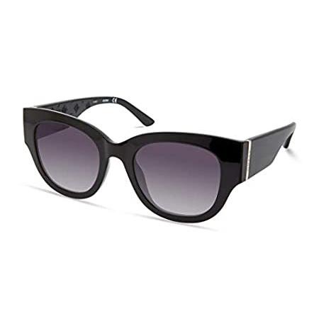 最安値挑戦！ GUESS Women's Trendy Peony Pattern Accent Butterfly Sunglasses, Shiny Black サングラス