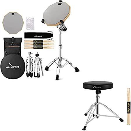 【別倉庫からの配送】 Pad Practice Drum Donner Kit Set Throne Drum With その他ドラム関連用品