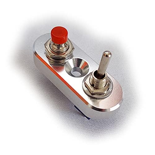 ハンドル トグルスイッチ ウインカー スイッチ アルミ製 (シルバー)