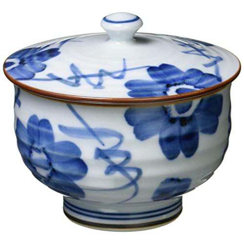 波佐見焼 蓋付き煎茶 染花紋柄 99337