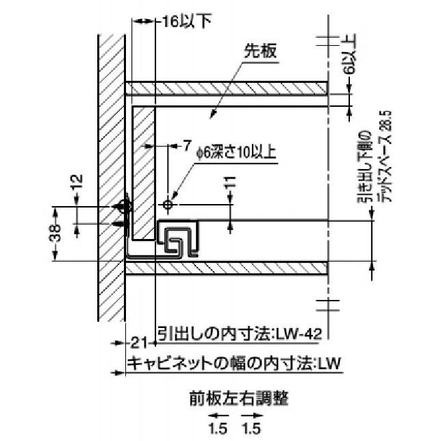 190-032-438 LAMP スガツネ工業 スライドレール セルフ＆ソフト