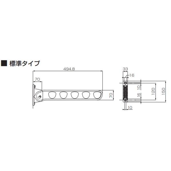 8REG56BK＋8REG60BK ＬＩＸＩＬ　カーポート用物干しセット　フーゴ／ネスカオプション　標準タイプ２本入り　物干し取付材セット含む ブラック｜abcshop-yh-ten｜02