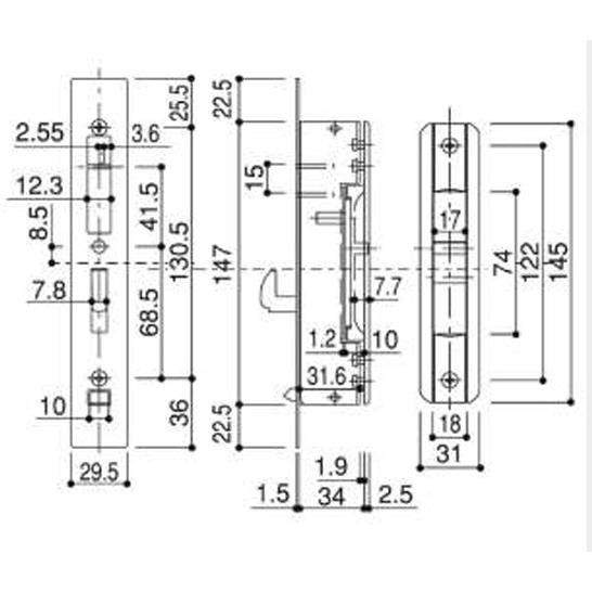 HH-3K-11457　YKKAP 召合せ 内締り錠 内部サムターン｜abcshop-yh-ten