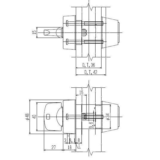 YKK AP HH4K13844 交換用脱着サムターン 3色あり : ABCshop - 通販
