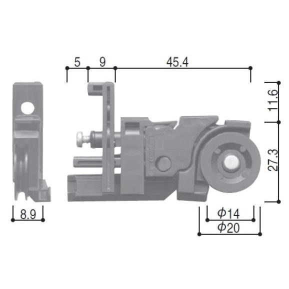 YKK AP HHT-XMH1 網戸用戸車 YKK スライド網戸XMH、XMJ（外付