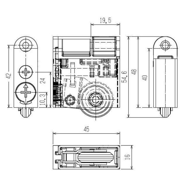 HHW-2K36026　YKK　 ソフトクローズ仕様Ｖレール用戸車　２個セット｜abcshop-yh-ten｜02