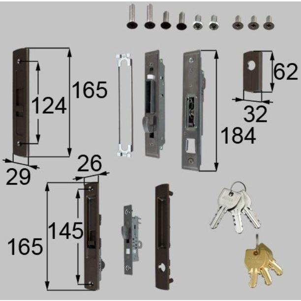 J8DL1097N 新日軽 嵐山75 内外錠サイド錠セット : ABCshop - 通販