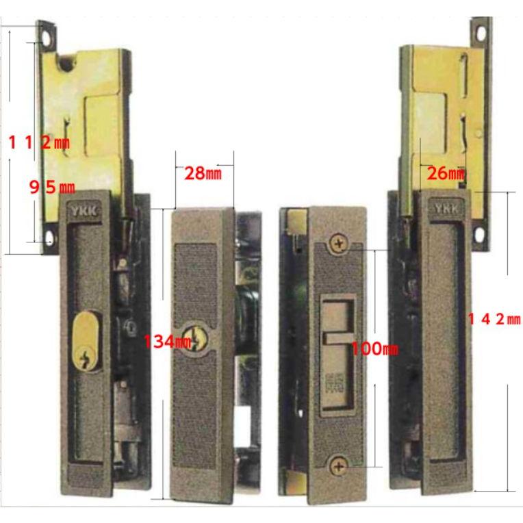 HHJ-0220　YKK KH-304　引戸錠セット２枚建用引き違い錠3点セット WESTキー3本付｜abcshop-yh-ten｜02