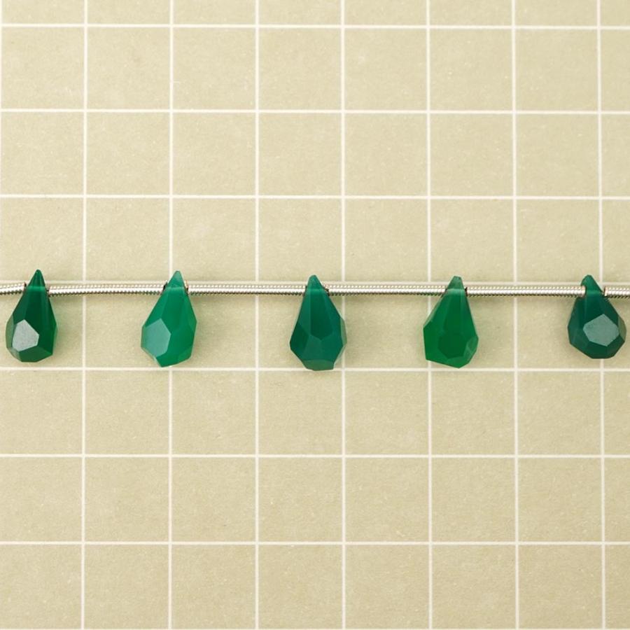 グリーンオニキス 10×6×6-9×6×6mm ラフドロップ ビーズ 1粒売り バラ