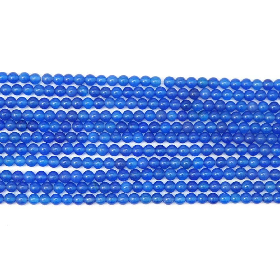 ブルーアゲート 4mm 丸玉 ビーズ 連売り 約38cm 青瑪瑙 メノウ 天然石