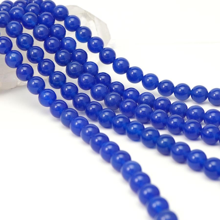 ブルーアゲート 10mm 丸玉 ビーズ 連売り 約38cm 青瑪瑙 メノウ 天然石