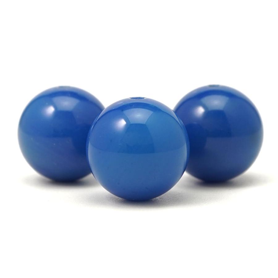 ブルーアゲート丸玉 ブルーアゲート 14mm 丸玉 ビーズ 1粒 バラ売り 青メノウ 染め