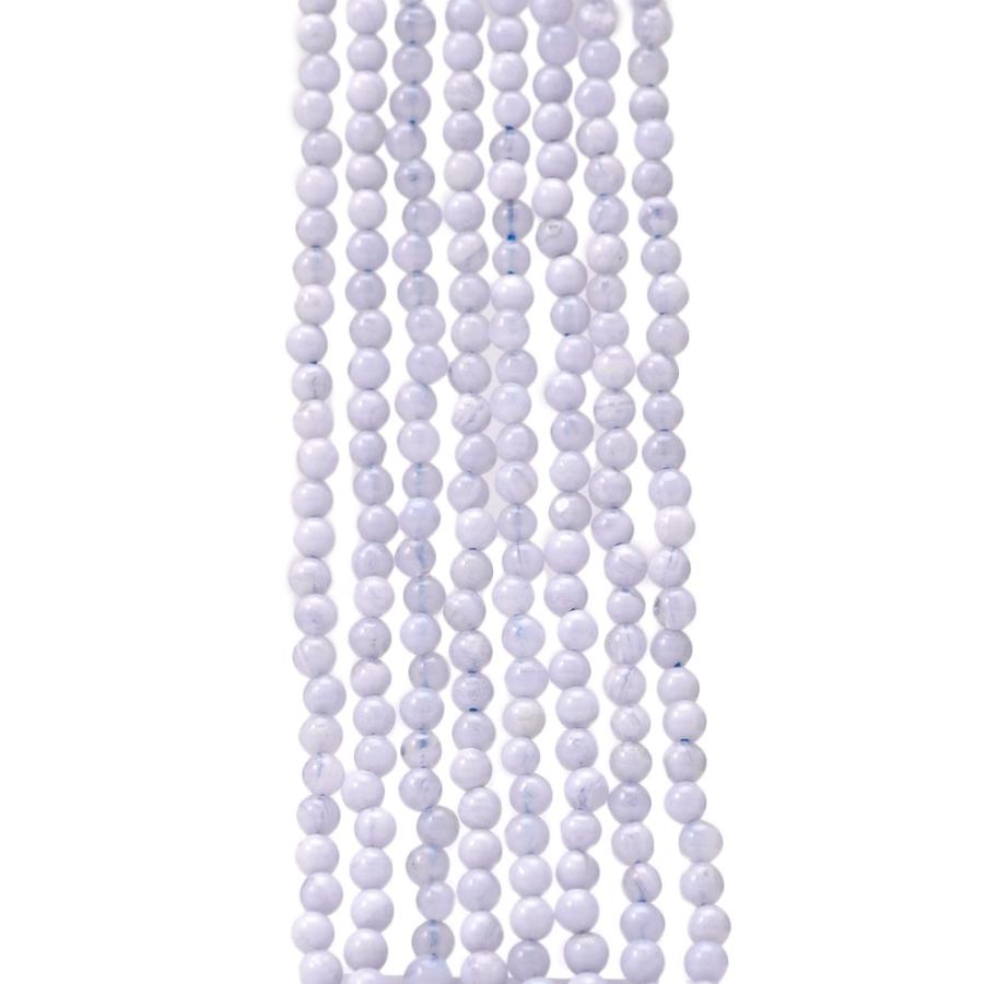 ブルーレースアゲート 4mm 丸玉 ビーズ 連売り 約38cm 青縞瑪瑙 天然石