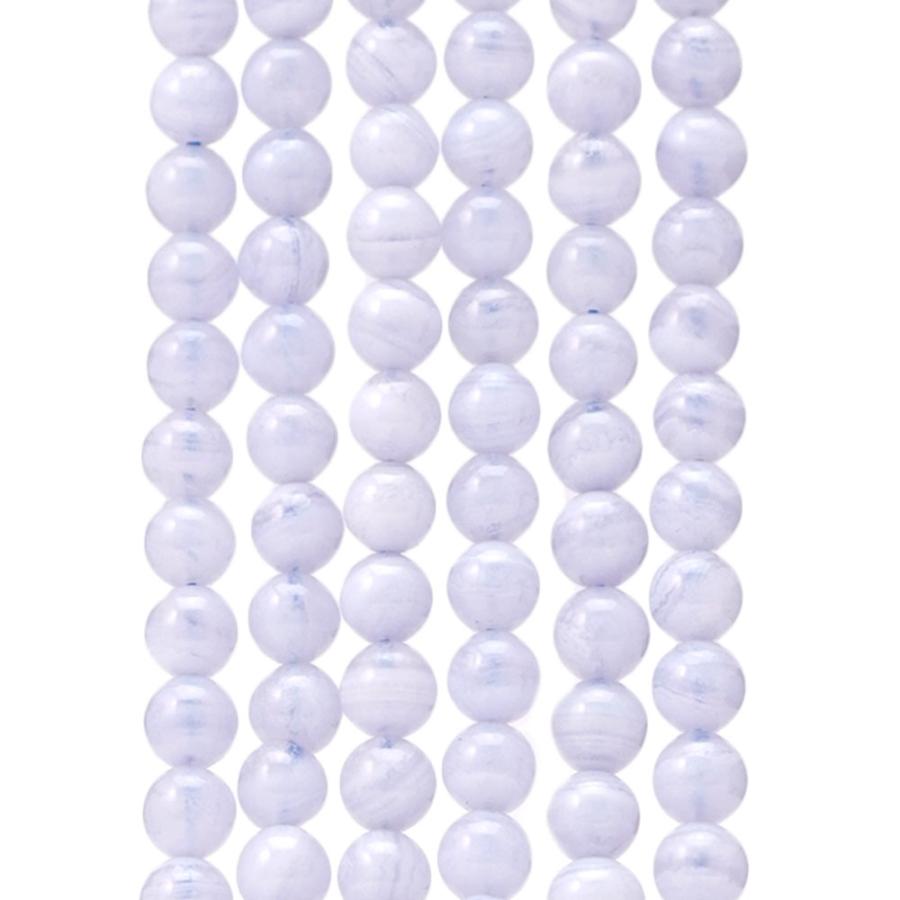 ブルーレースアゲート 6mm 丸玉 ビーズ 連売り 約38cm 青縞瑪瑙 天然石