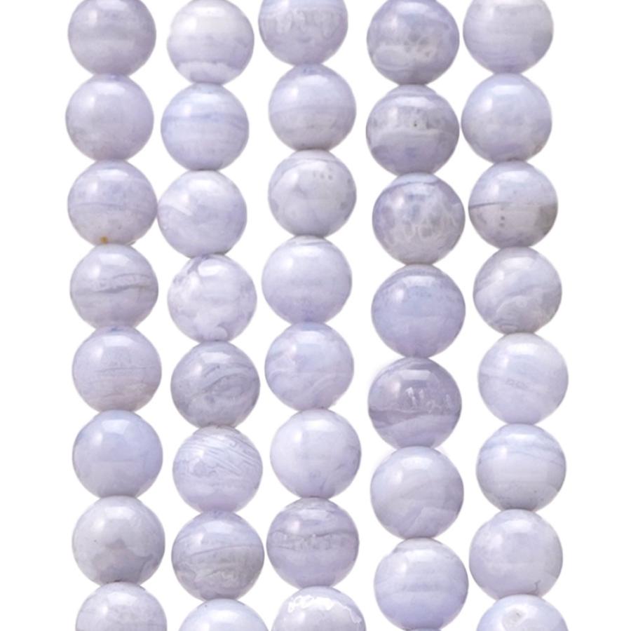 ブルーレースアゲート 8mm 丸玉 ビーズ 連売り 約38cm 青縞瑪瑙 天然石