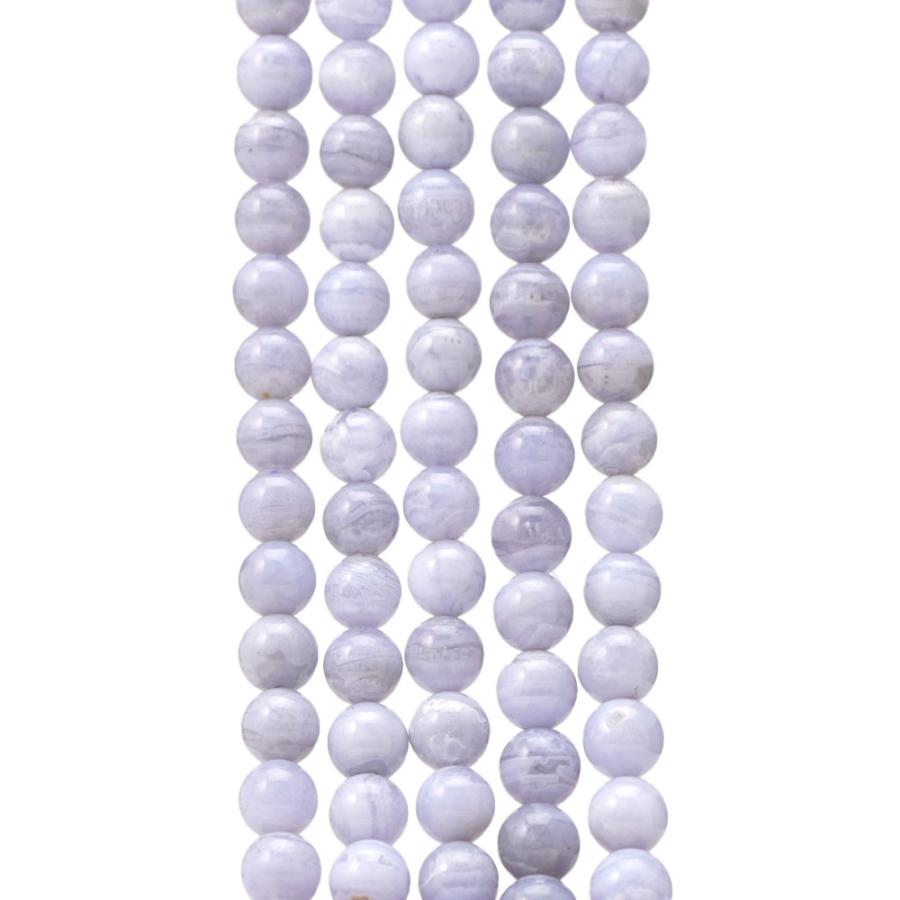 ブルーレースアゲート 8mm 丸玉 ビーズ 連売り 約38cm 青縞瑪瑙 天然石