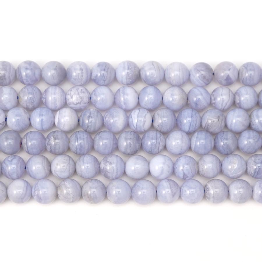ブルーレースアゲート 8mm 丸玉 ビーズ 連売り 約38cm 青縞瑪瑙 天然石