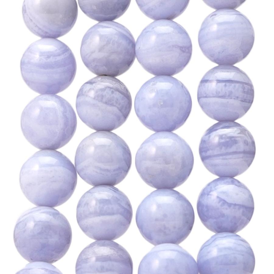 ブルーレースアゲート 12mm 丸玉 ビーズ 連売り 約38cm 青縞瑪瑙  