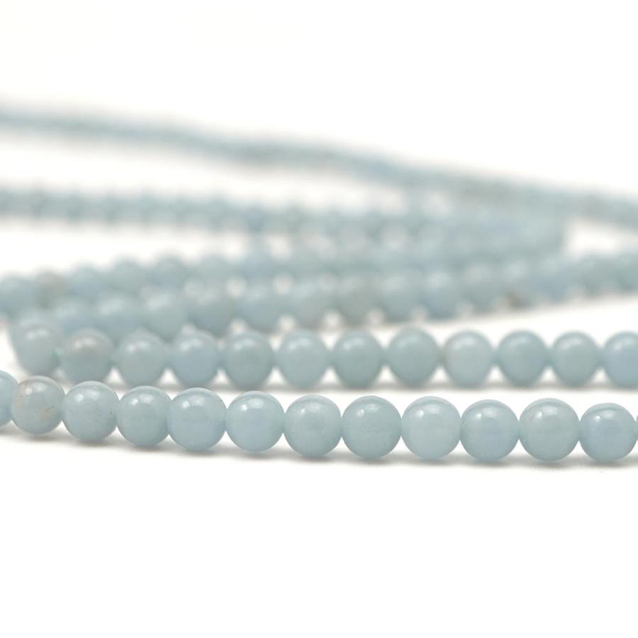 エンジェライト 4mm 丸玉 ビーズ 連売り 約38cm 天使の石 天然石  