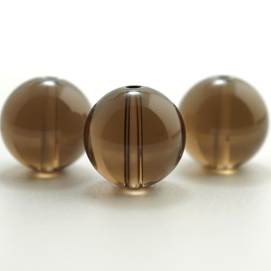 スモーキークォーツ 12mm 丸玉 ビーズ 連売り 約38cm 煙水晶 茶水晶 